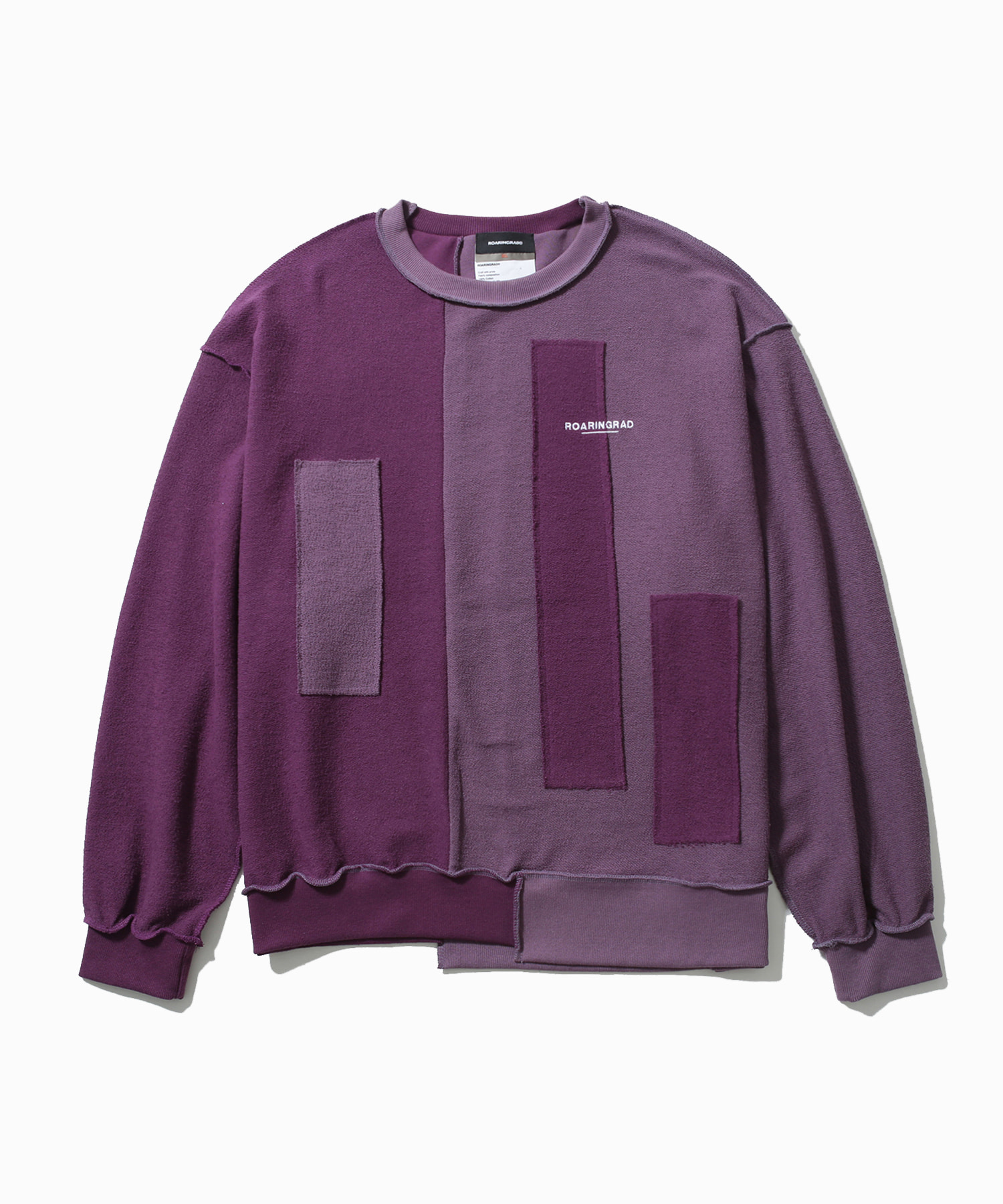 multi patch sweat shirt purple - 로어링라드(ROARINGRAD)
